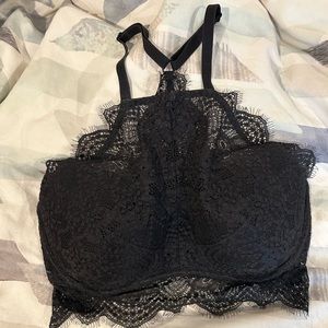 PINK Victoria’s Secret halter racer back bralette black S
